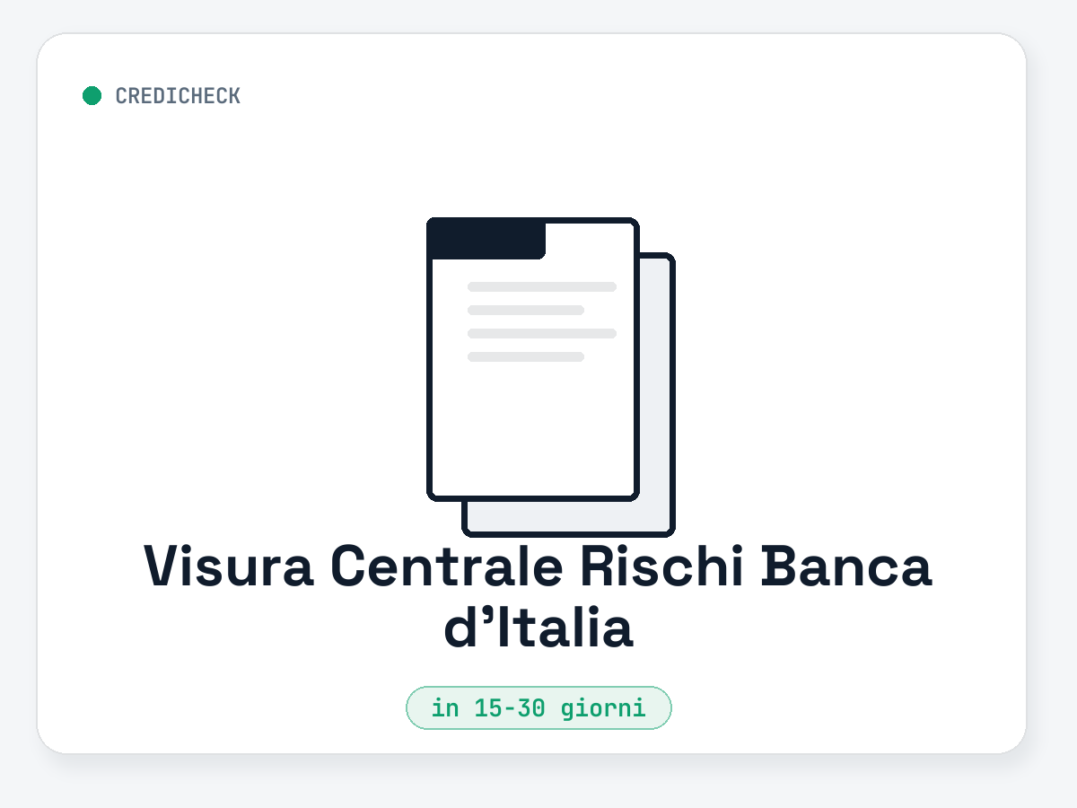 Visura Centrale Rischi Banca d'Italia