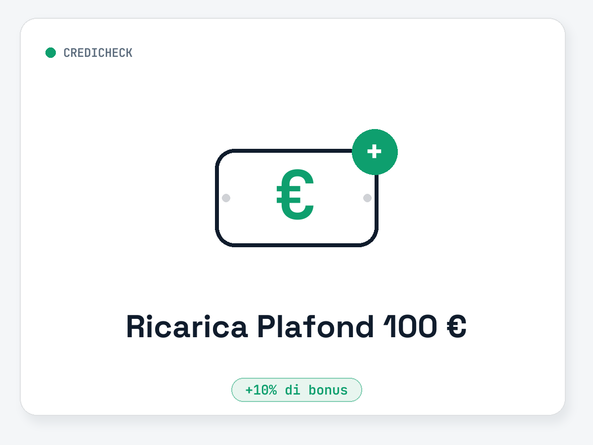 Ricarica Plafond 100 € (ricevi 110.00 €)