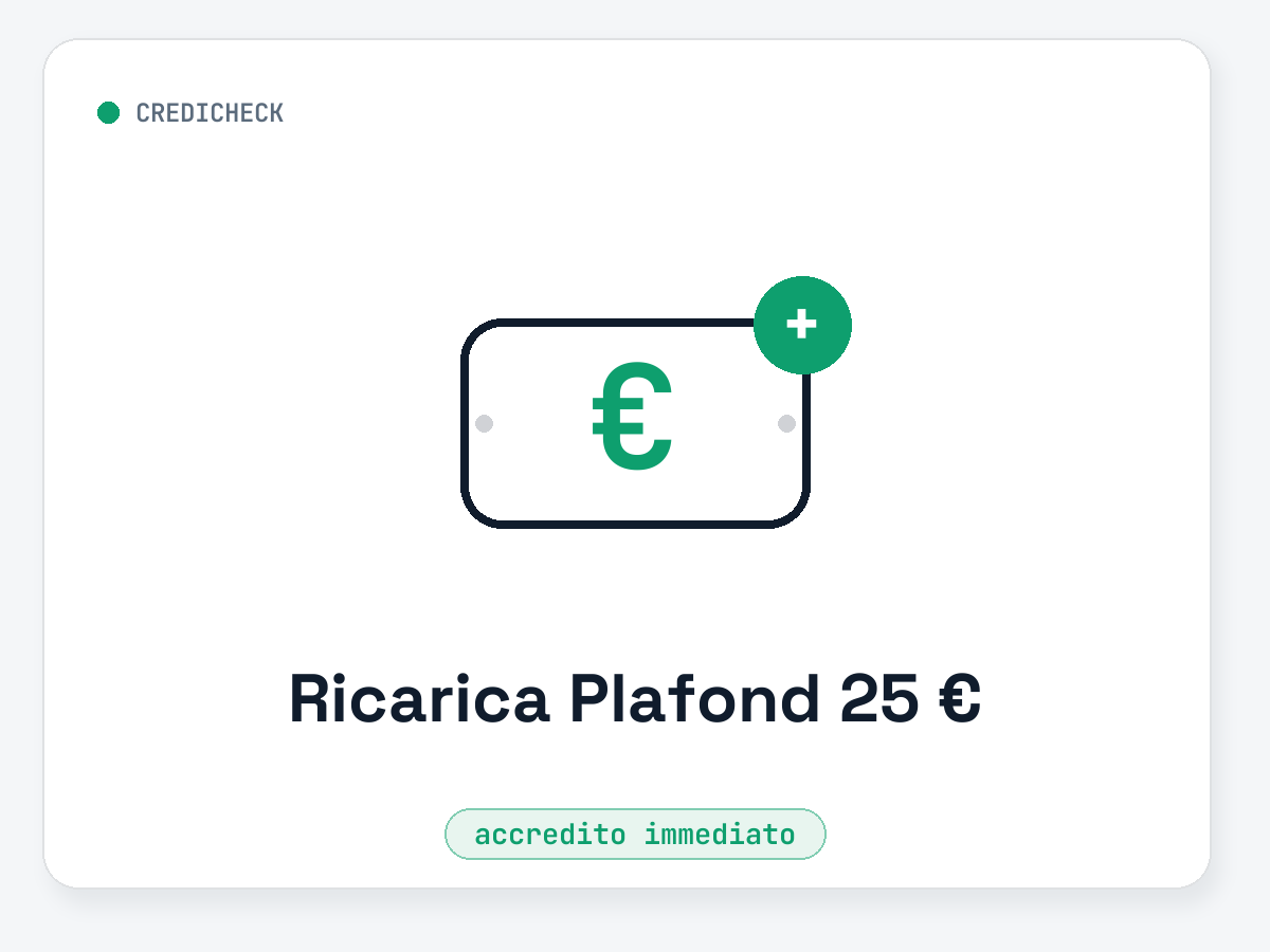 Ricarica Plafond 25 €