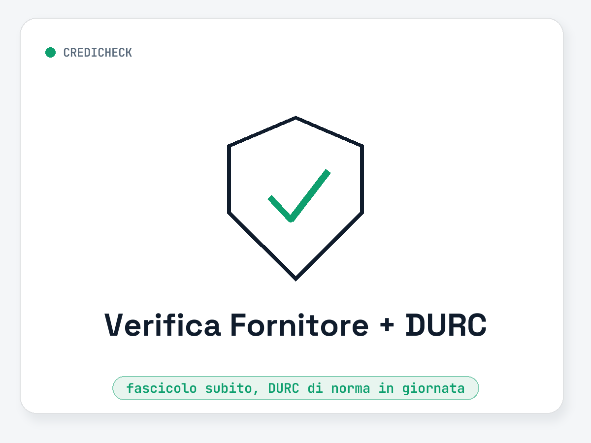 Verifica Fornitore + DURC